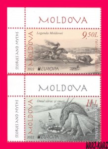 MOLDOVA 2022 Europa CEPT Tales Myths Stories & Legends Horse Bull Dragon 2v MNH