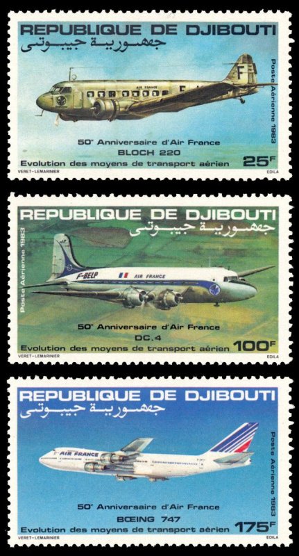 Djibouti 1983 Scott #C177-C179 Mint Never Hinged
