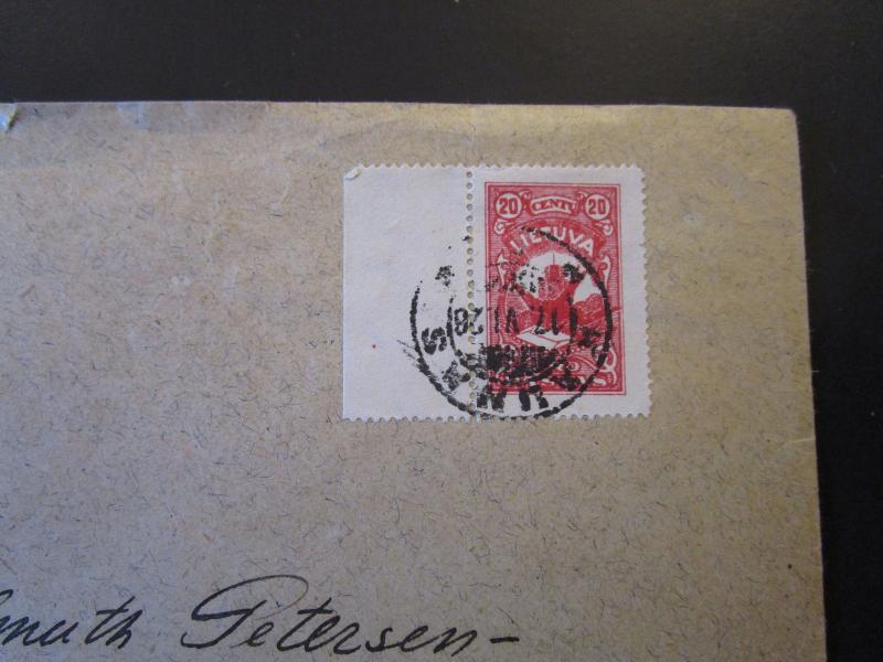 Light Corner Lithuania 1926 Airmail Cover to Germany / Light Bottom Fold - Z5375