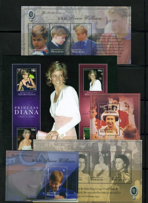 British Royalty MNH NINE-Page Collection Micronesia ZAYIX 0825L1707