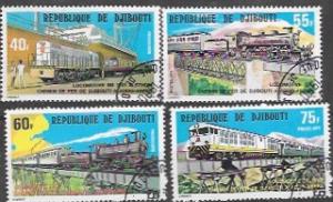 Djibouti 1979 Set of 4  Locomotives.  Trains