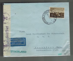 1941 Sofia Bulgaria Credit Bank Cover to Frankfurt Germany Fritz Ernest