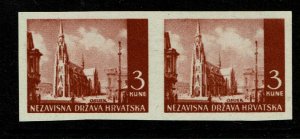 Croatia SC# 36 Imperf Pair / No Gum / Hinged - S9618