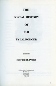 POSTAL HISTORY OF FIJI BY EDWARD B. PROUD NEW BOOK BLOWOUT