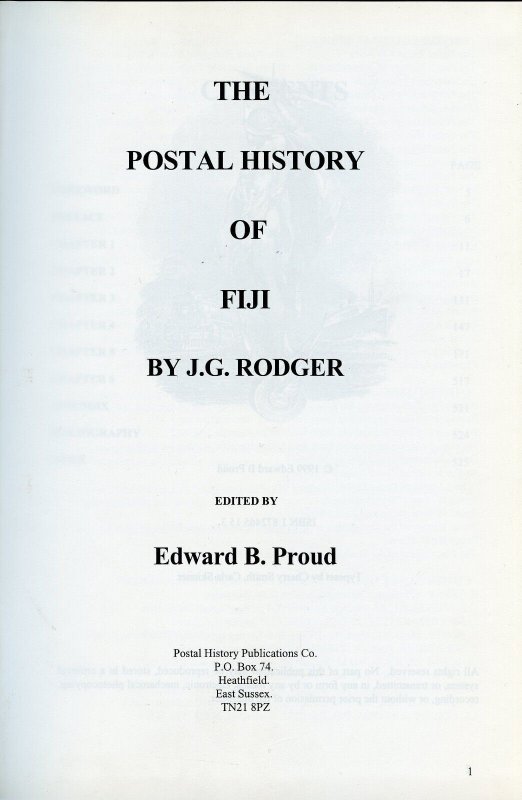 POSTAL HISTORY OF FIJI BY EDWARD B. PROUD NEW BOOK BLOWOUT