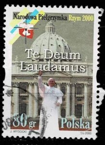 Poland 2000,Michel#3844 used, Pope John Paul II and St. Peter's Basilica