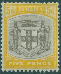 Jamaica 1905 SG43 5d grey and orange-yellow Arms MH
