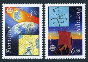 Faroe 220-221,MNH.Michel 215-216. EUROPE CEPT-1991,Weather satellite,Navigation,