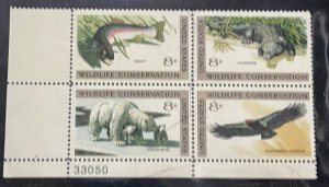 US 1971 Wildlife Conservation #1427-30 plt block of 4 mint