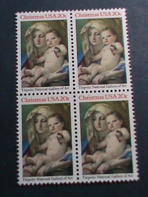 ​UNITED STATES--1982-SC #2026 VIRGIN & CHILD-CHRISTMAS MNH BLOCK OF 4 STAMPS-