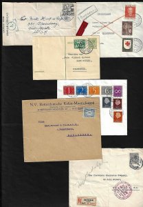 NETHERLANDS 1930s 50s COLL OF 6 COVERS INCLUDES EXPRESS MAIL REGISTERED & CENSOR