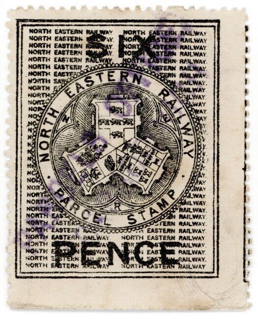 (I.B) North Eastern Railway : Parcel Stamp 6d