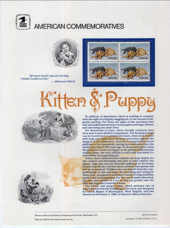 US CP176 Kitten and Puppy 2025 Commemorative Panel Mint