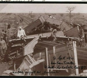 German Colonies SOUTH-WEST AFRICA *Railway Crash*Rare Real Photo Card 1911 U159a