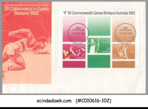 AUSTRALIA - 1982 XII COMMONWEALTH GAMES, BRISBANE - MIN. SHEET - FDC