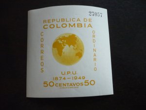 Stamps - Colombia - Scott#587 - Mint Never Hinged Souvenir Sheet Imperf