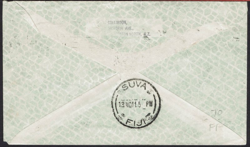 NEW ZEALAND 1941 FIRST FLIGHT COVER TO USA VIA FIJI