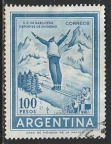 1970 Argentina - Sc 892 - used VF - 1 single - Ski jumper