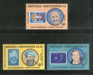 Grenada Grenadines 1985 Mahatma Gandhi India Stamp on Stamps Sc 708-10 MNH # 988