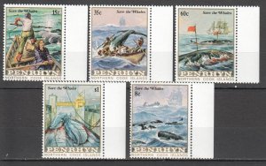 B1343 1983 Penrhyn Northern Cook Islands Marine Life Save The Whales 1Set Mnh