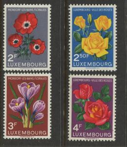 Luxembourg - Scott 310-313 - Flowers Issue - 1956 - MVLH- Set of 4 Stamps