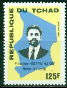 Chad Scott 481 MNH Pres. Hissein Habre Map $$