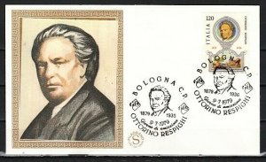 Italy, Scott cat. 1376. Composer Respighi issue. Silk Cachet, First day cover.
