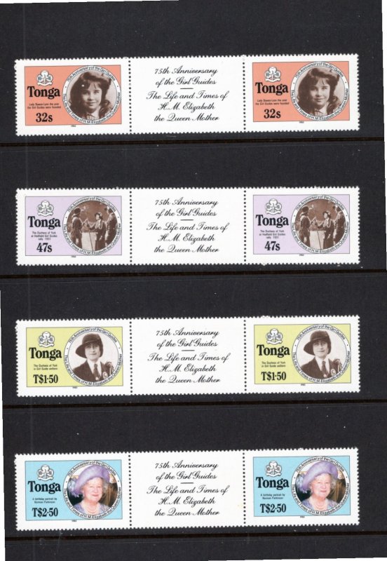 Tonga 1985 MNH Sc 608a-11a Gutter pairs-2