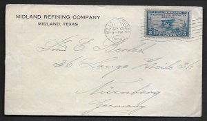 US 1929 AIR COVER MIDLAND TEXAS OIL REFINERY NURNBERG, GERMANY