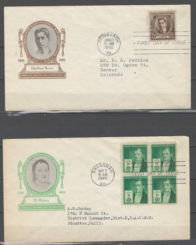 COLLECTION LOT # 47L USA 2 FDC 1940