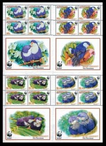 2002 Aitutaki 772KL-775KL WWF, Tahitian Blue Lorikeet 28,00 €