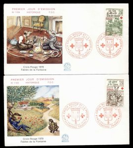 France 1978 Red Cross 2x FDC