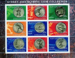 Kyrgyzstan 2000 Sydney Olympic Coin Collection/Table-Tennis Sheetlet (9) MNH