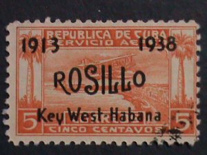 ​CUBA 1938-AIRMAIL-SC#C30 84 YEARS OLD-1ST FRIGHT FROM KEY WEST TO HAVANA MH