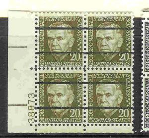 SC#1289a 20c Marshall pl blk of 4 SG mvfnhog 1965-78 pc