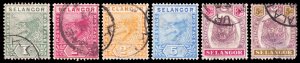 Malaya - Selangor Scott 24-27, 29-30 (1891-95) Used/Mint H F-VF, $30.75 C