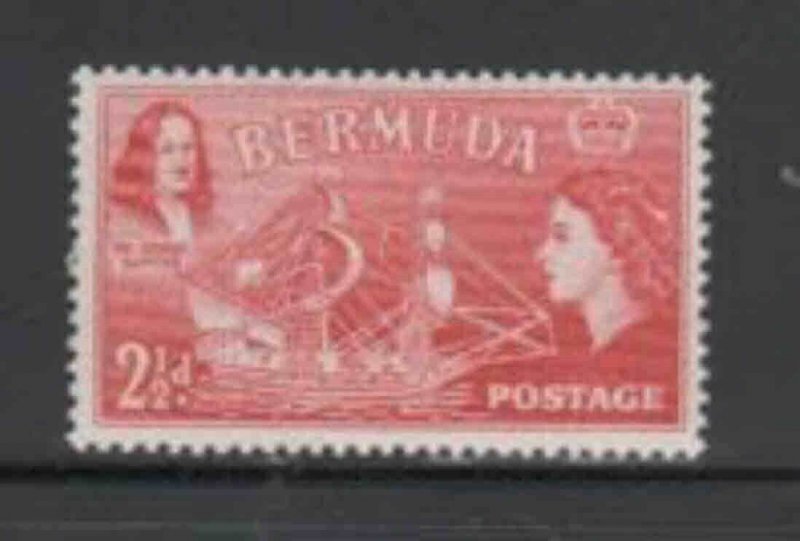 BERMUDA #147 1953 2 1/2p QEII & SIR GEORGE SOMERS MINT VF NH O.G