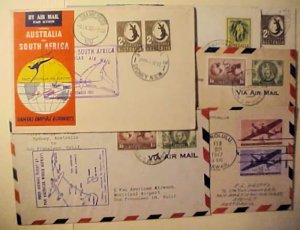 AUSTRALIA FLIGHTS 1947 X 3 , 1952 , 1959 X 2 6 DIFF