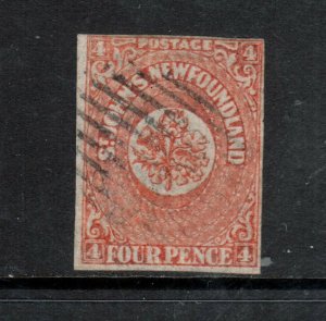 Newfoundland #12 Used Fine+ Tiny Cut In Upper Right Corner **With Certificate**