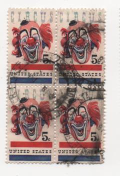 1309 American Circus - used block of four - nice