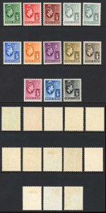 Virgin Islands SG110/21 1938-47 KGVI Set Wmk Mult Script CA Mixture of U/M M/M