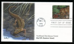 US 3899i Northeast Deciduous Forest Red Eft Newt UA Fleetwood cachet FDC