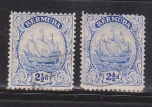 BERMUDA Scott # 87, 87a Used - Sailing Ship - Caravel