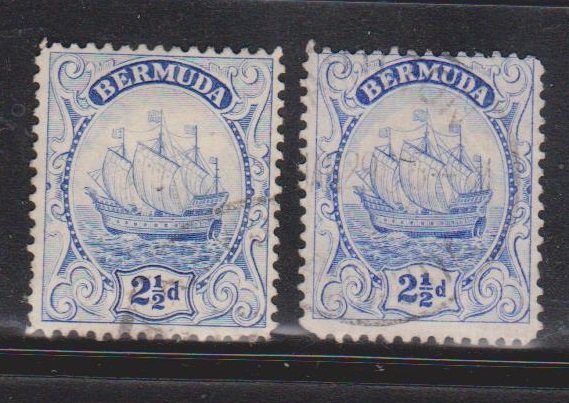 BERMUDA Scott # 87, 87a Used - Sailing Ship - Caravel