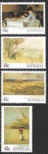 AUSTRALIA 1989 Impressionist Paintings Set Sc 1146-1149 MNH