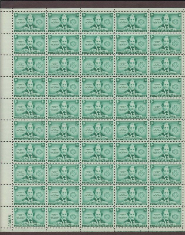 US,974,GIRL SCOUTS,MNH VF, FULL SHEET,1940'S COLLECTION,MINT NH ,VF