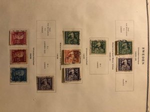 13 Album Pages of Sweden 1920-46