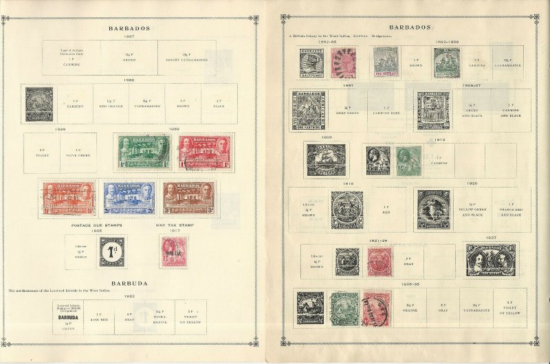 Barbados Stamp Collection on 30 Scott International Pages, To 1986, JFZ
