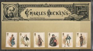 Great Britain 2012 Charles Dickens/Characters, Scott Nos. 3037-42, 3043 S/S MNH