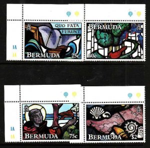 Bermuda-Sc#634-7- id9-unused NH set-Stained Glass-1992-
